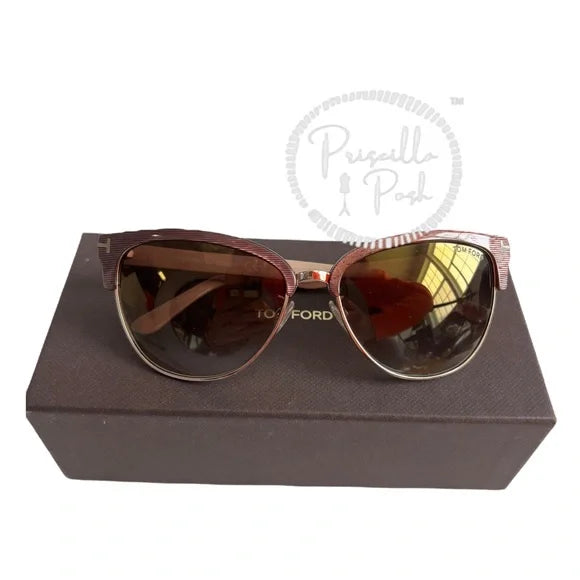 NEW TOM FORD Women's Fany Cat Eye Sunglasses, 59mm Pink Brown