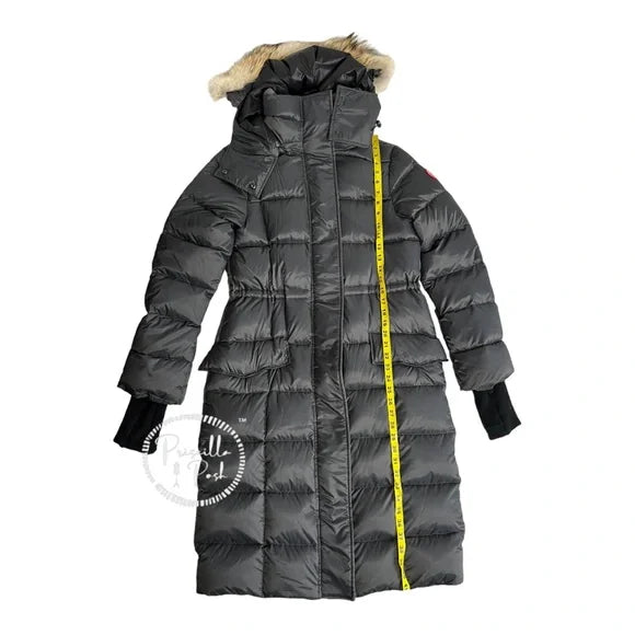 Canada Goose Lunenburg Fox Fur Trim Down Parka 3206L Graphite Grey Black Long Medium