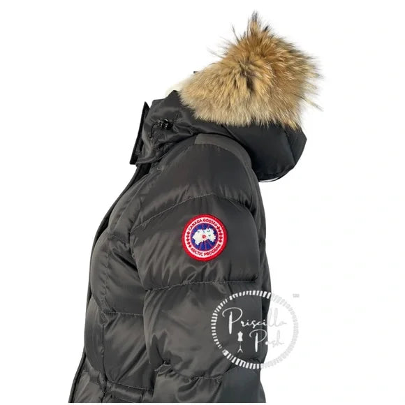 Canada Goose Lunenburg Fox Fur Trim Down Parka 3206L Graphite Grey Black Long Medium