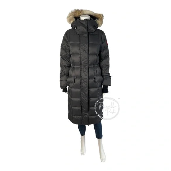 Canada Goose Lunenburg Fox Fur Trim Down Parka 3206L Graphite Grey Black Long Medium