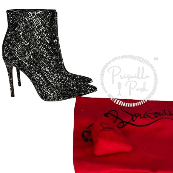 Christian Louboutin So Kate Custom AB Crystal Swarovski Boots Booties Ankle Boots