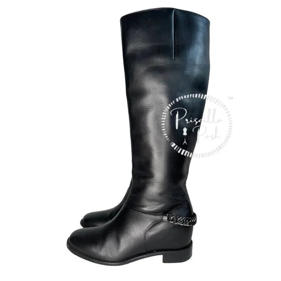 Christian Louboutin Black Leather Tall Knee Boot 37 Black Leather Knee High
