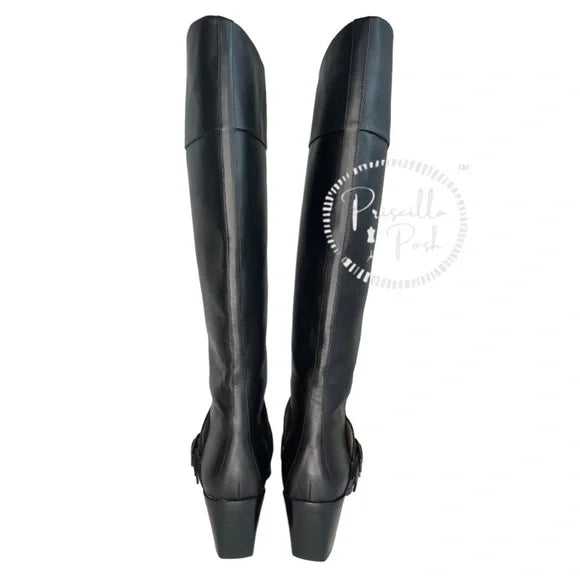 NEW Christian Louboutin Black Riding Boots Knee High Riding Boots 39
