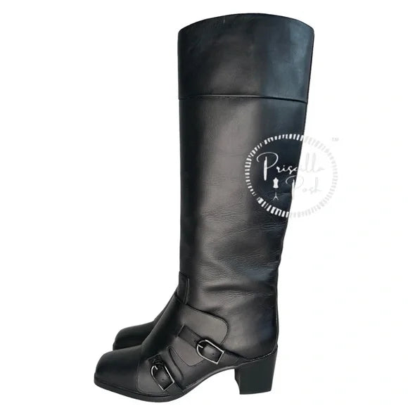 NEW Christian Louboutin Black Riding Boots Knee High Riding Boots 39