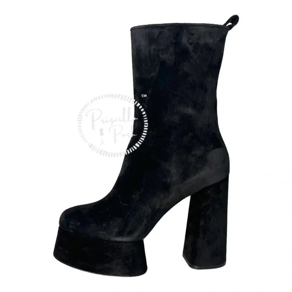 NWB Christian Louboutin Izamayaz suede platform ankle boots 40 Block Heel