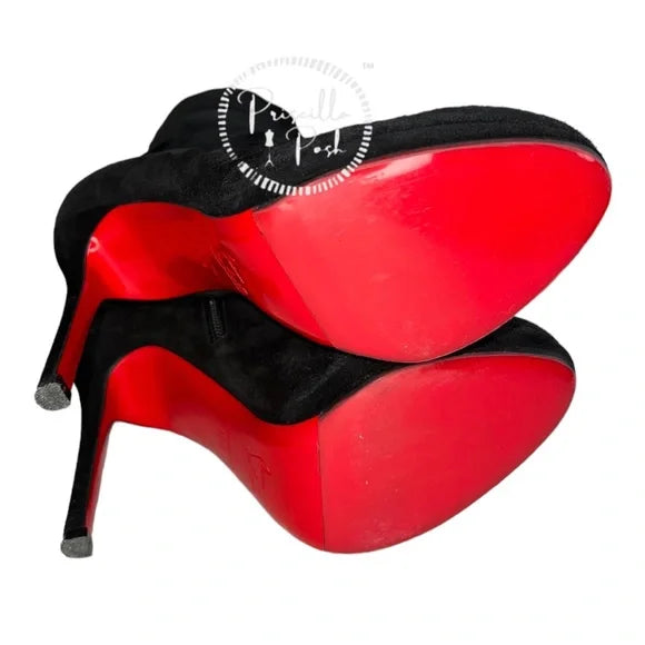Christian Louboutin Suede Calfskin Louise XI 120 Thigh High Boots 37.5