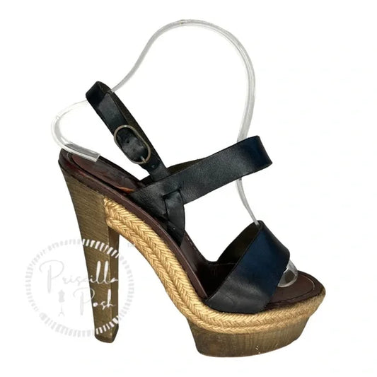 Christian Louboutin Calfskin Rope Satrinxa 120 Platform Sandals Ankle Strap 37
