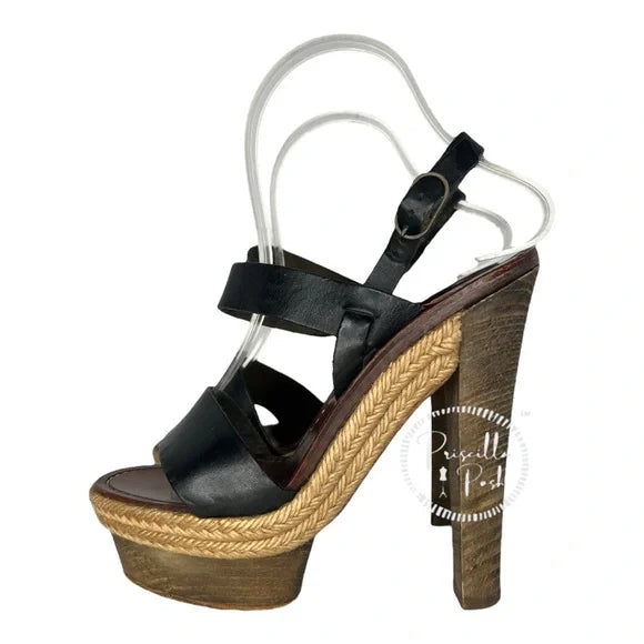 Christian Louboutin Calfskin Rope Satrinxa 120 Platform Sandals Ankle Strap 37
