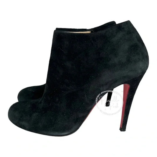 Christian Louboutin Black Belle Suede Ankle Boots 39.5