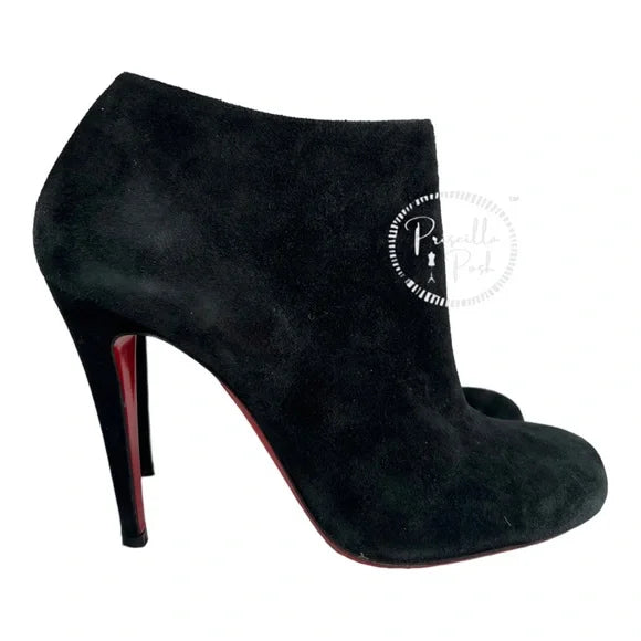 Christian Louboutin Black Belle Suede Ankle Boots 39.5