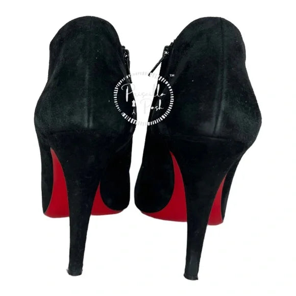 Christian Louboutin Black Belle Suede Ankle Boots 39.5