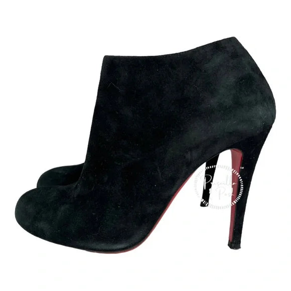 Christian Louboutin Black Belle Suede Ankle Boots 39.5