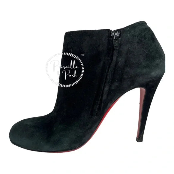 Christian Louboutin Black Belle Suede Ankle Boots 39.5