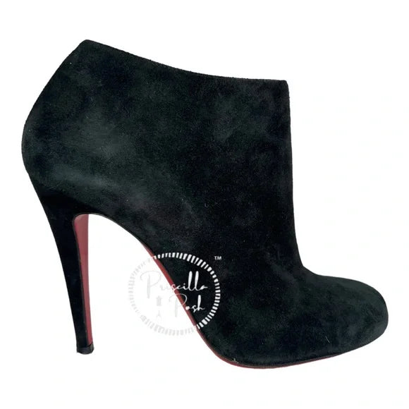 Christian Louboutin Black Belle Suede Ankle Boots 39.5