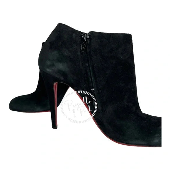Christian Louboutin Black Belle Suede Ankle Boots 39.5