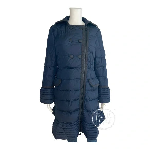 Moncler Navy Black Full Length Double Breasted Down Puffer Jacket Bitar 3
