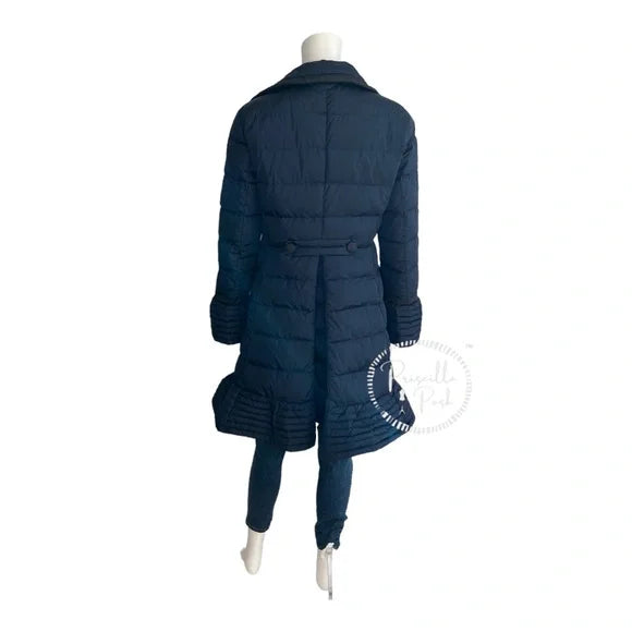 Moncler Navy Black Full Length Double Breasted Down Puffer Jacket Bitar 3