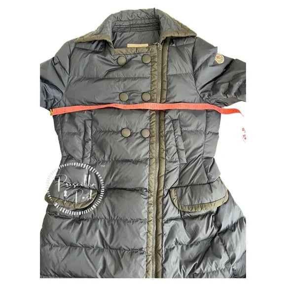 Moncler Navy Black Full Length Double Breasted Down Puffer Jacket Bitar 3
