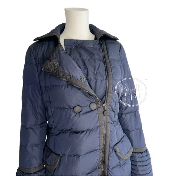 Moncler Navy Black Full Length Double Breasted Down Puffer Jacket Bitar 3