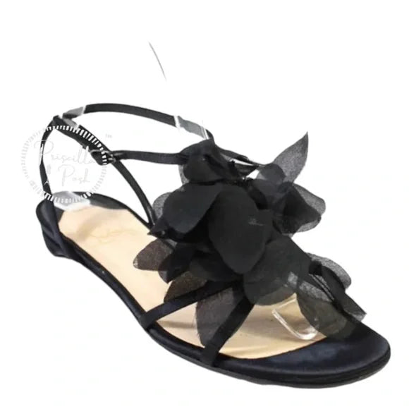 Christian Louboutin Sandals Petal Crepe Satin Black Christian Louboutin Sandals 37