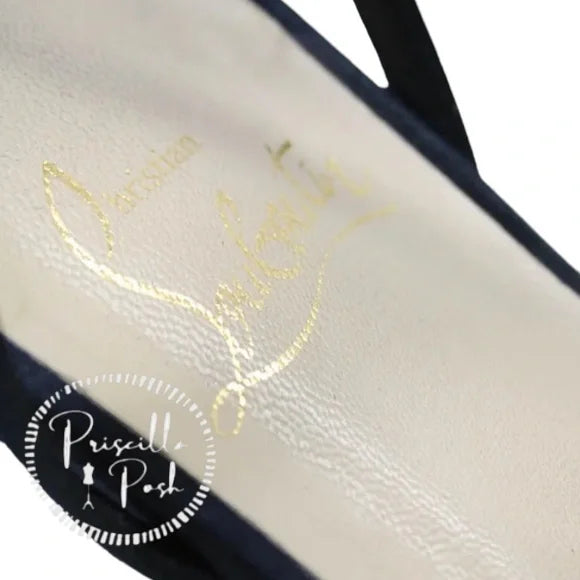Christian Louboutin Sandals Petal Crepe Satin Black Christian Louboutin Sandals 37