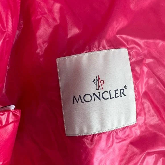 Moncler Hot Pink Quilted Down Puffer Jacket Puffer Coat Neon Pink Goose Down
