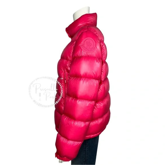 Moncler Hot Pink Quilted Down Puffer Jacket Puffer Coat Neon Pink Goose Down