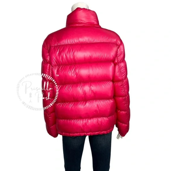 Moncler Hot Pink Quilted Down Puffer Jacket Puffer Coat Neon Pink Goose Down