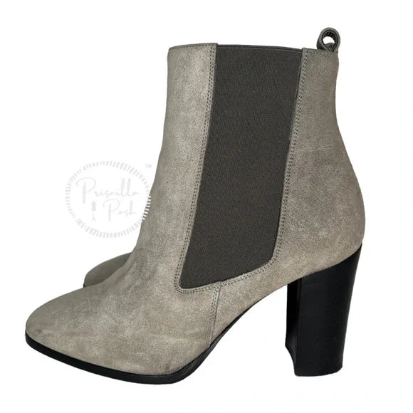 Christian Louboutin Crosta Verabotta 85 Chelsea Boots Grey Black Ankle Boots 36.5
