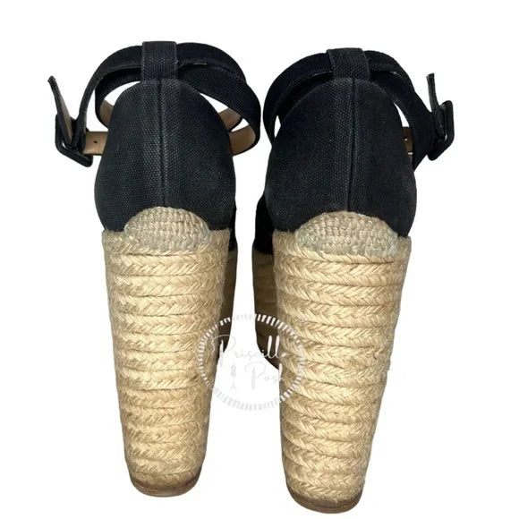 Christian Louboutin Dehia 120 Espadrille Platform Pumps in Black Canvas 40