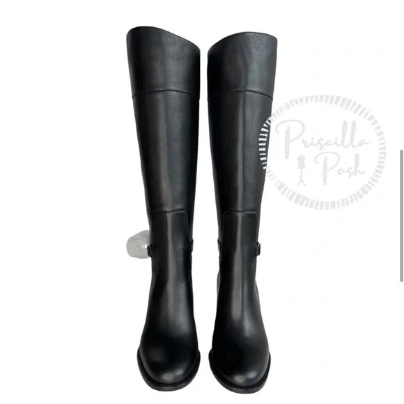 Christian Louboutin Black Lock 70 Leather Knee-high Boots Tall Block heel 36