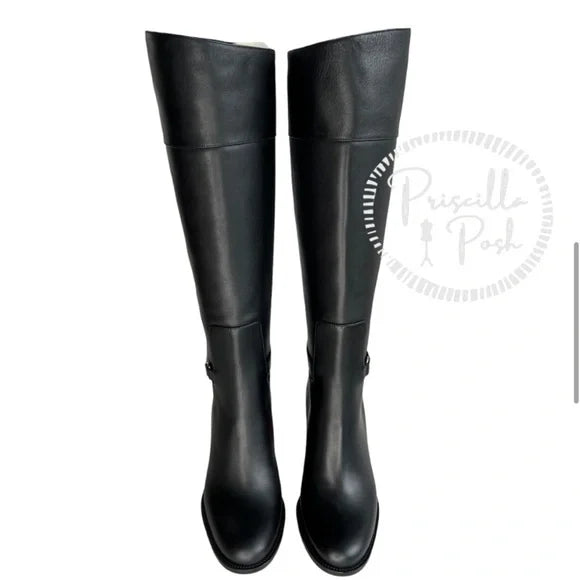 Christian Louboutin Black Lock 70 Leather Knee-high Boots Tall Block heel 36