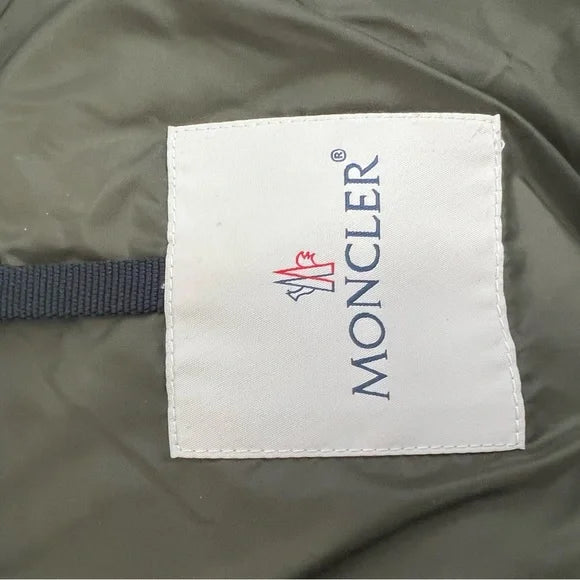 Moncler Agot Olive Green Extra Long Goose Down Quilted Puffer Jacket Parka Large