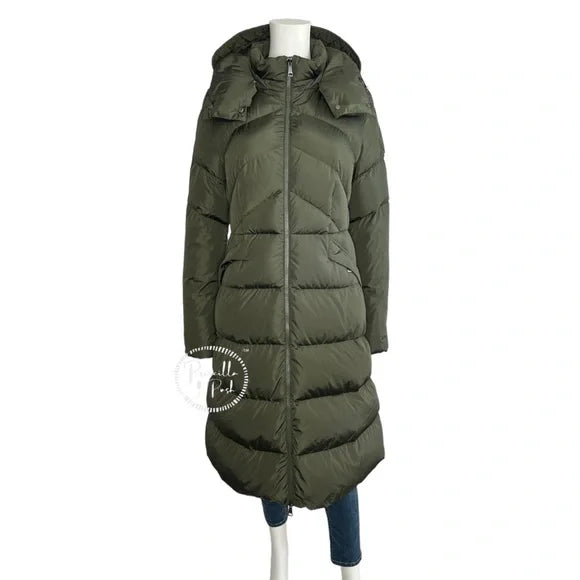 Moncler Agot Olive Green Extra Long Goose Down Quilted Puffer Jacket Parka Large