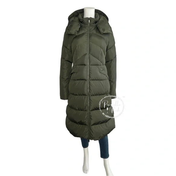 Moncler Agot Olive Green Extra Long Goose Down Quilted Puffer Jacket Parka Large