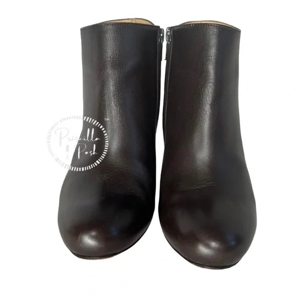 Christian Louboutin Brown Leather Heeled Ankle Boots Booties 35.5