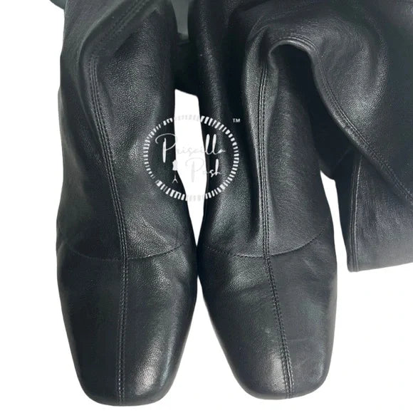 Christian Louboutin Sursamoto Black Leather Napa Red Sole Over-The-Knee Boot 38