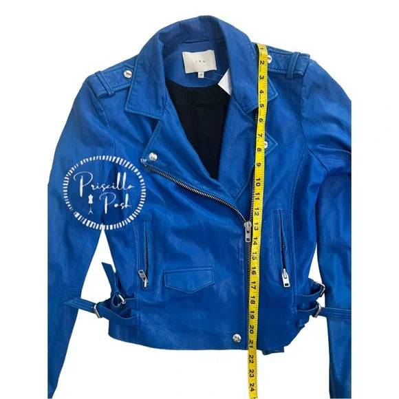 IRO Cobalt Blue Asheville Leather Motorcycle