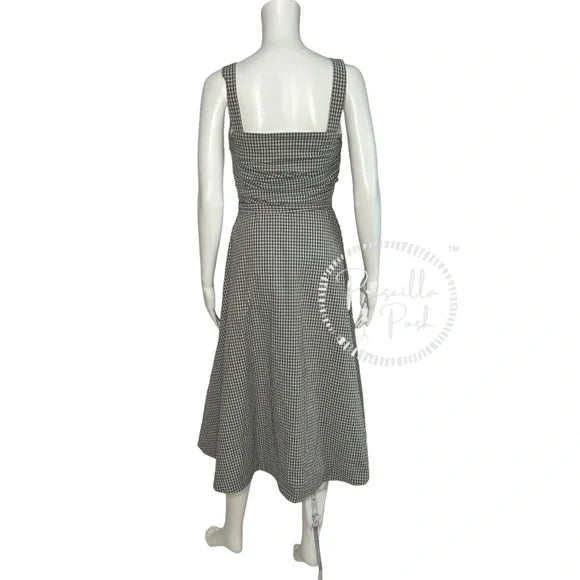 Veronica Beard Positano Check Square-Neck Dress Gingham Checkered A-Line
