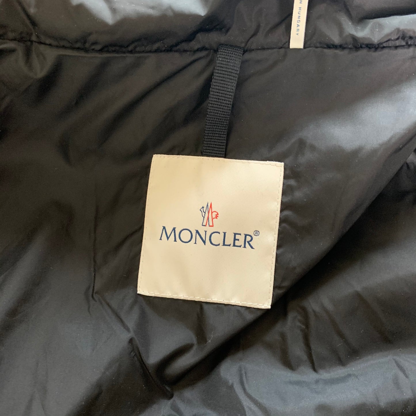 Moncler Black Peplum Hem Goose Down Puffer Jacket