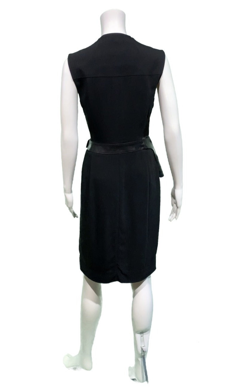 ALEXANDER WANG Leather & stretch-crepe wrap dress
