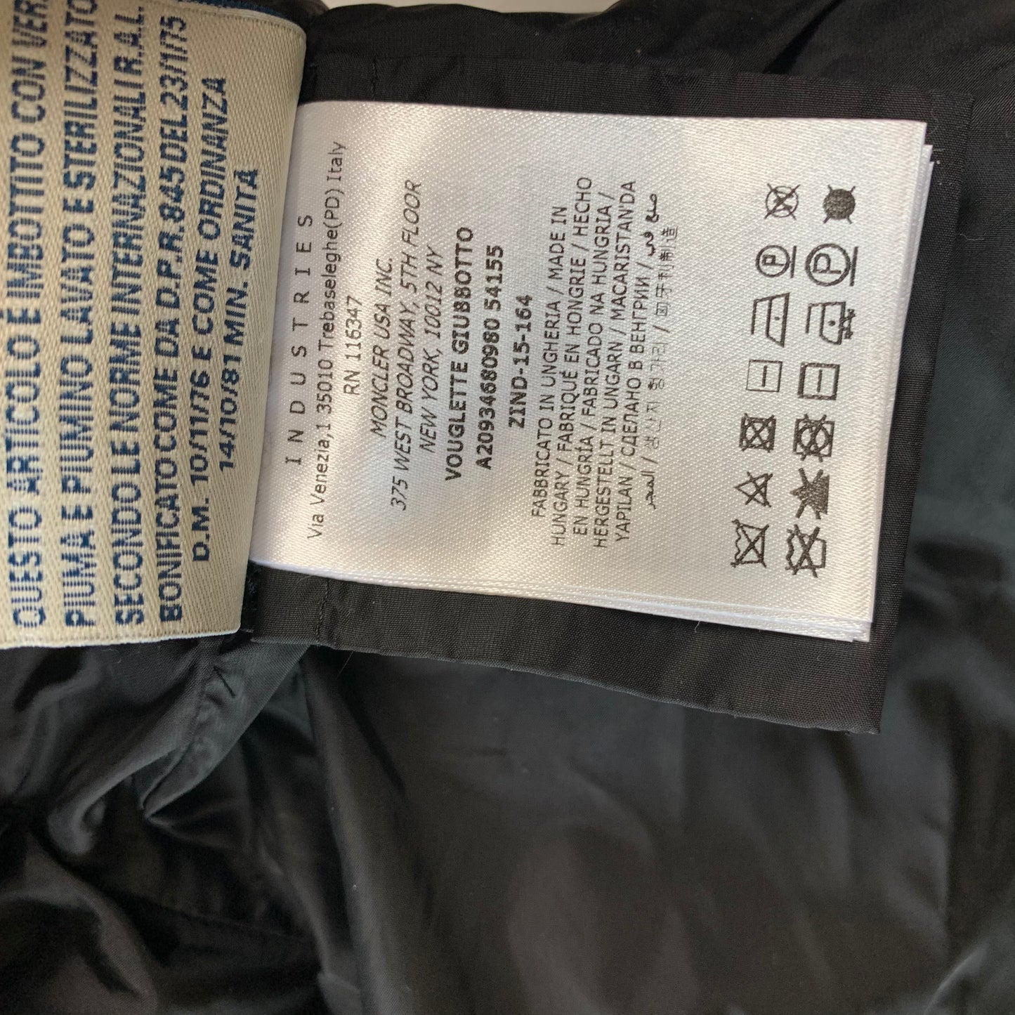 Moncler Black Peplum Hem Goose Down Puffer Jacket