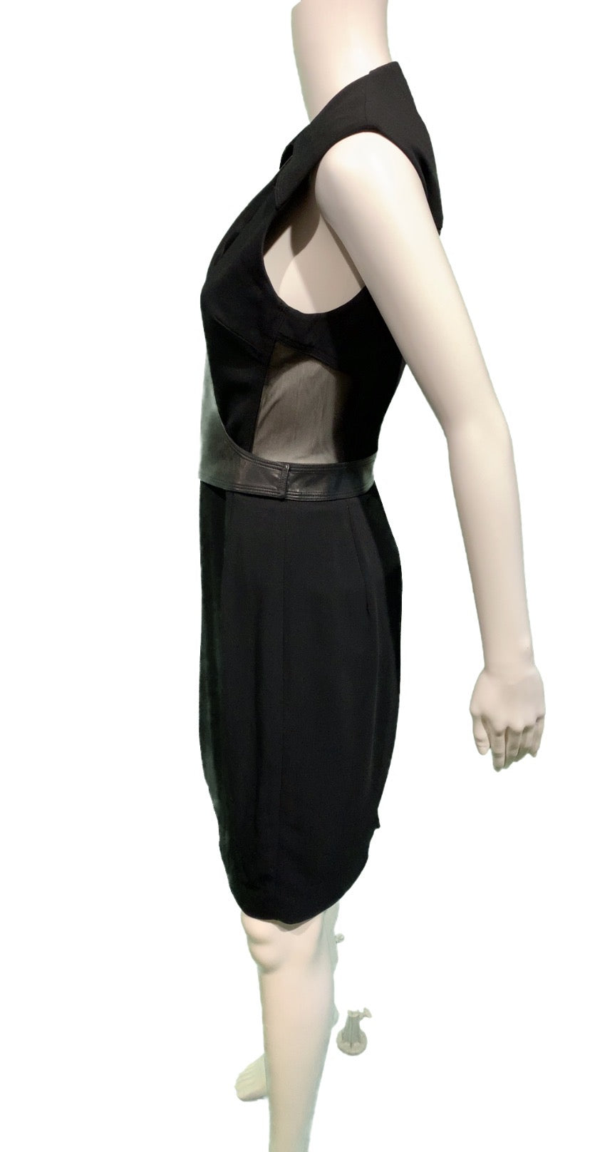 ALEXANDER WANG Leather & stretch-crepe wrap dress