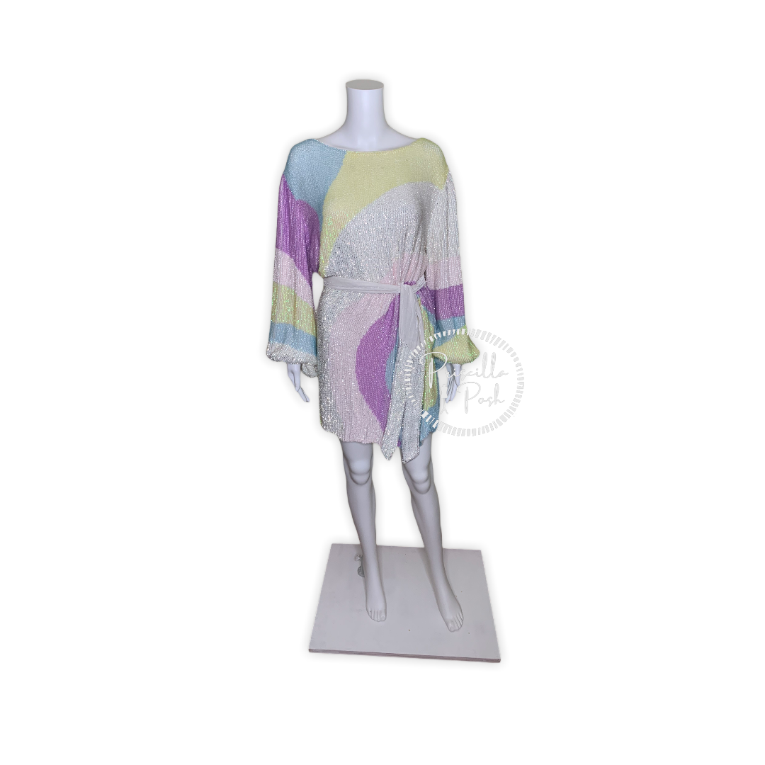 Retrofete Grace Sequin Dress Multi Color Swirl