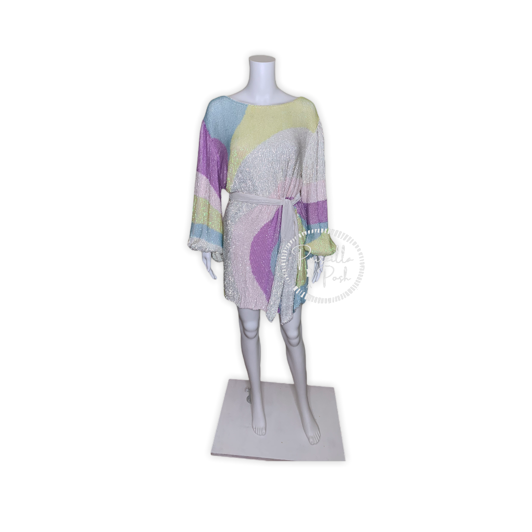 Retrofete Grace Sequin Dress Multi Color Swirl