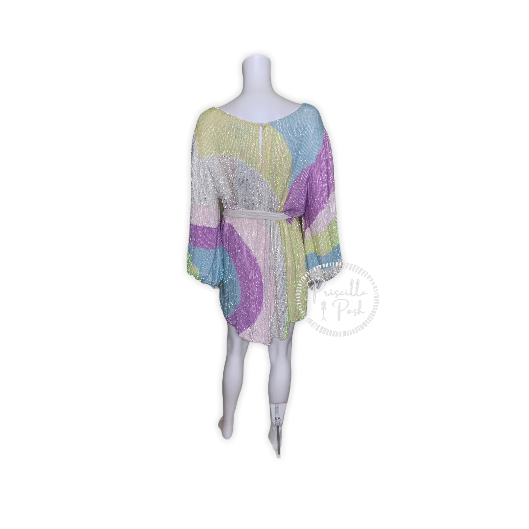 Retrofete Grace Sequin Dress Multi Color Swirl