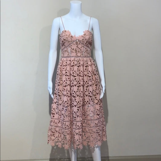 Self-Portrait Azaelea Dress in Blush Pale Pink