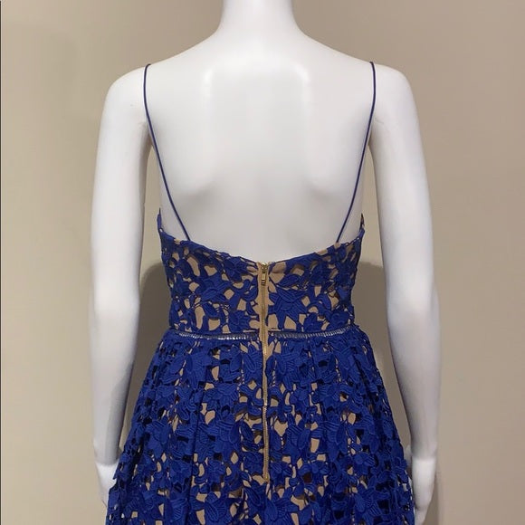 Self-Portrait Azaelea Dress Cobalt Blue Lace Midi