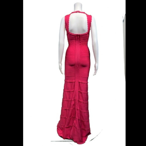 Hervé Léger Pink Carmelle Signature Essentials Gown Bright Pink