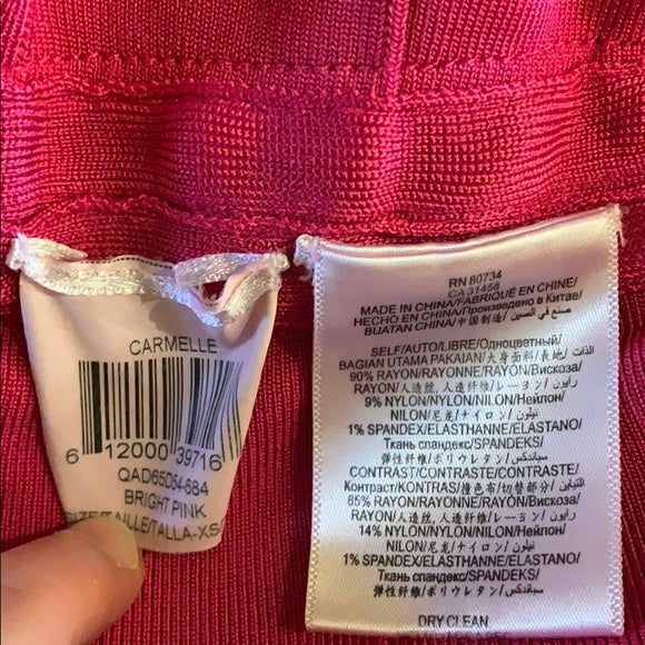 Hervé Léger Pink Carmelle Signature Essentials Gown Bright Pink